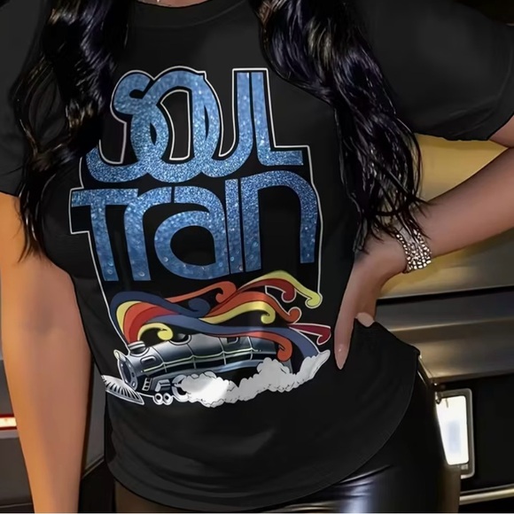 Source Unknown Other - Vintage-Inspired 70s Soul Train T-Shirt XL Black Unisex. New without Tags